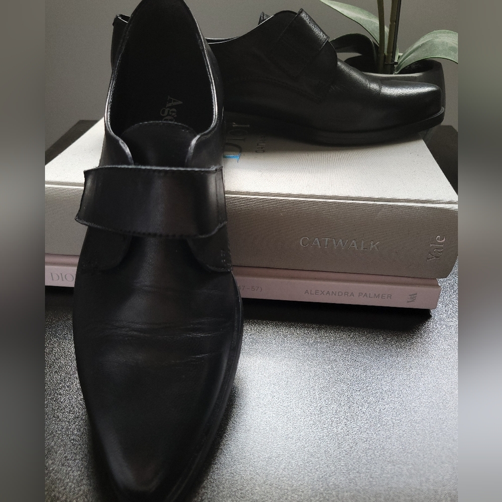 Agenda Black Leather Loafers for Women Size 39 - Picture 4 of 12